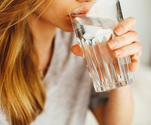 woman drinking water