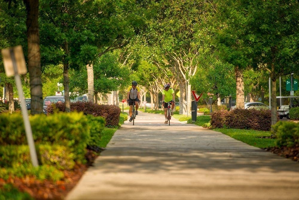 men biking