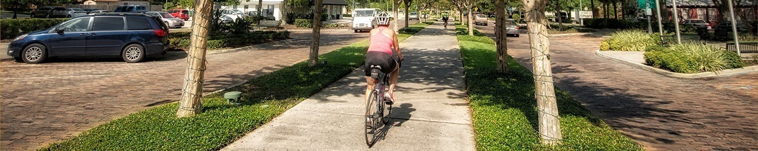 woman biking