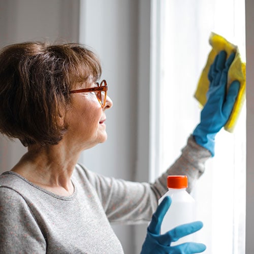 woman cleaning