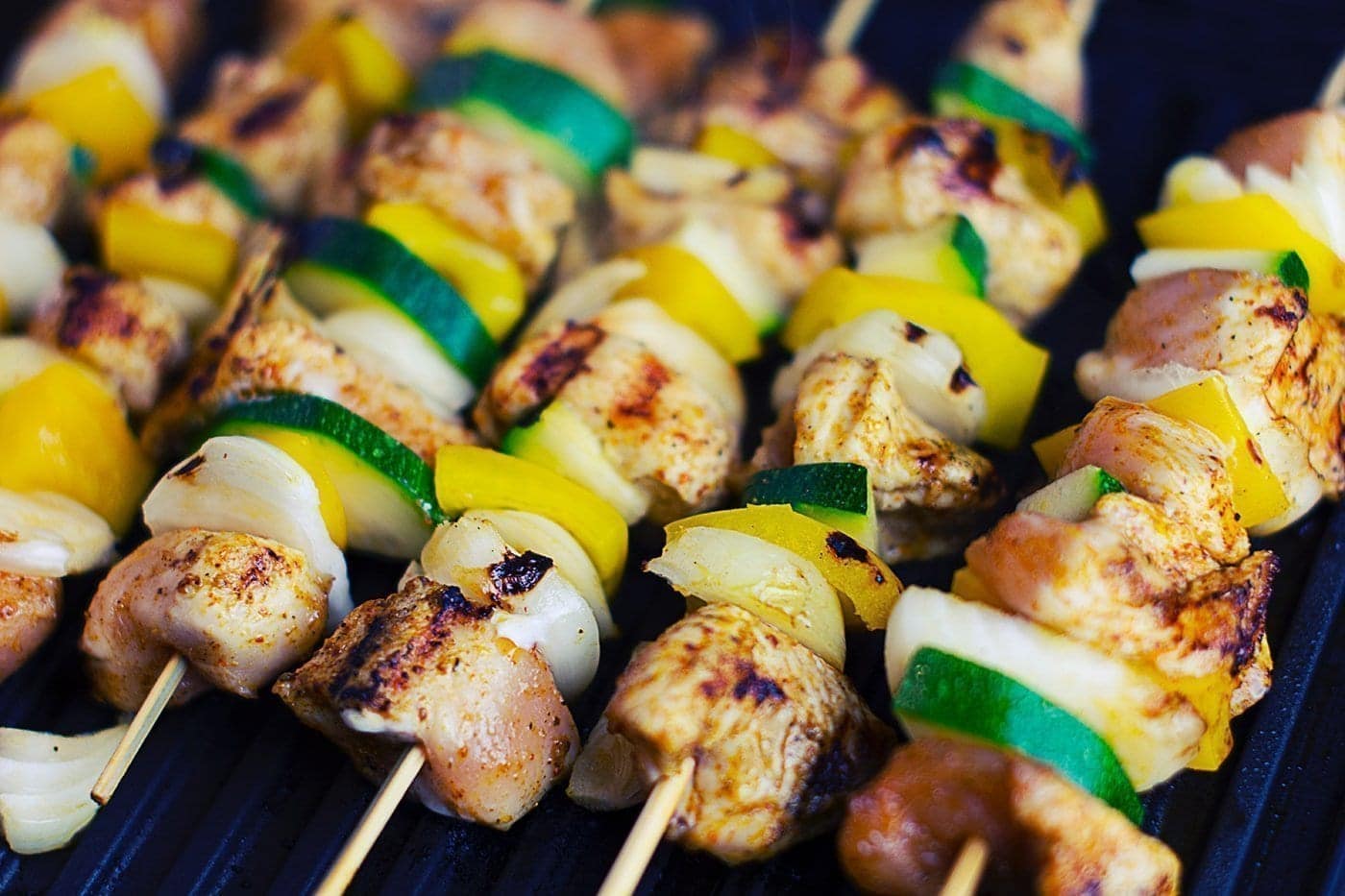 skewers on grill