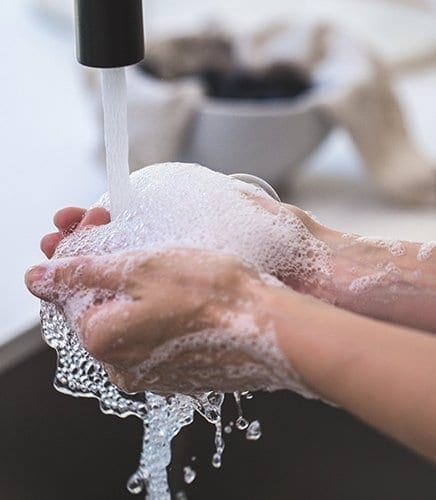 washing hands