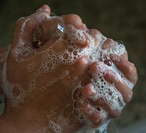 Hand washing soapy