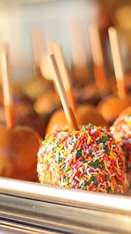 candied apple with sprinkles