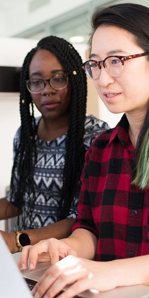 two females at computer