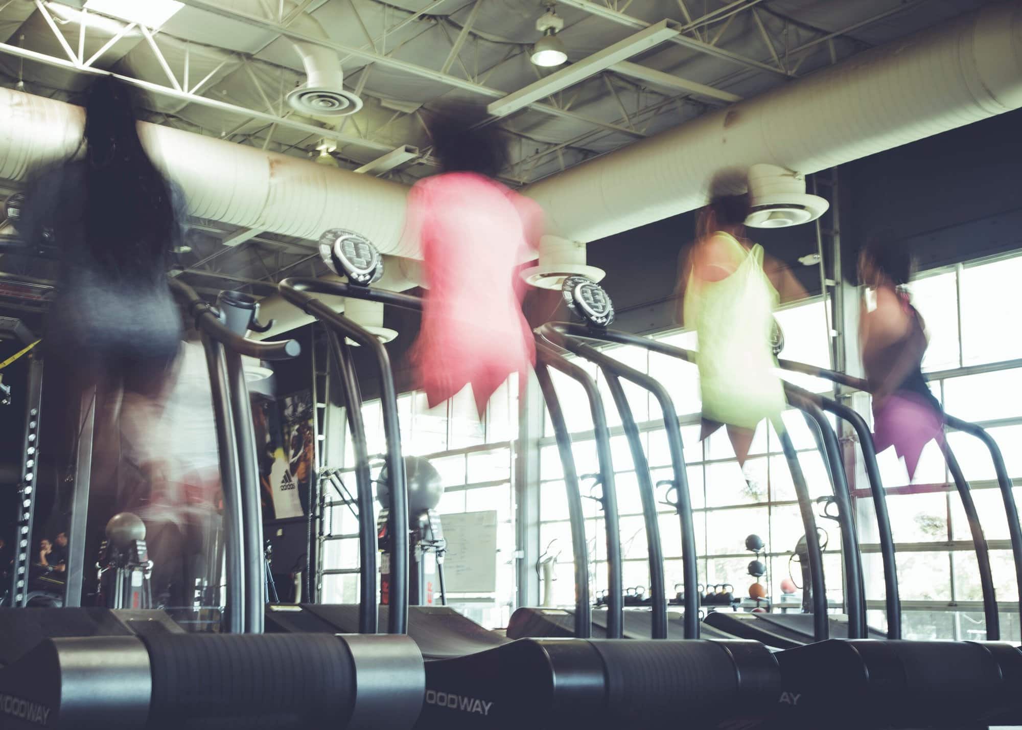 women on treadmill