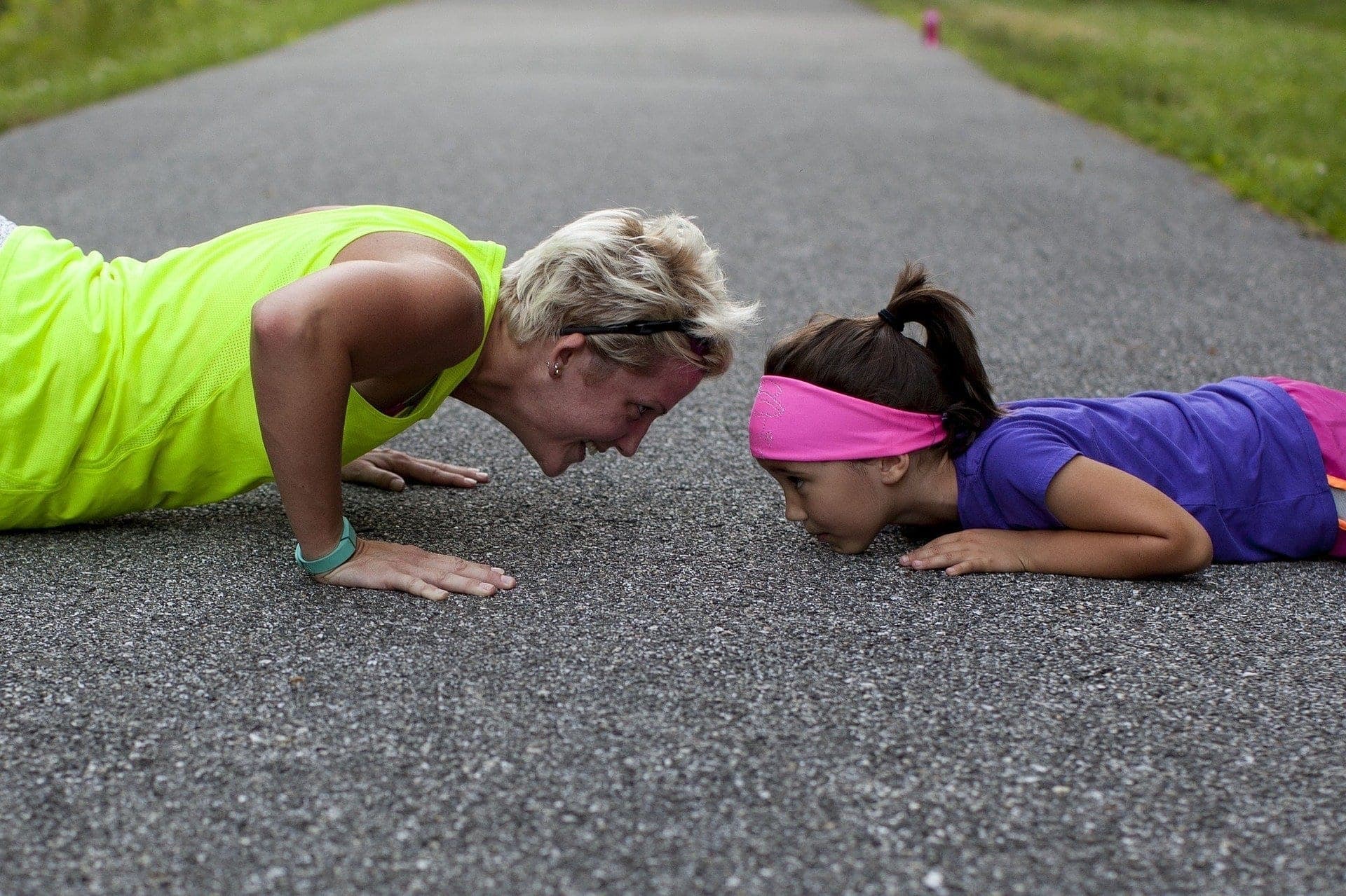 family exercising