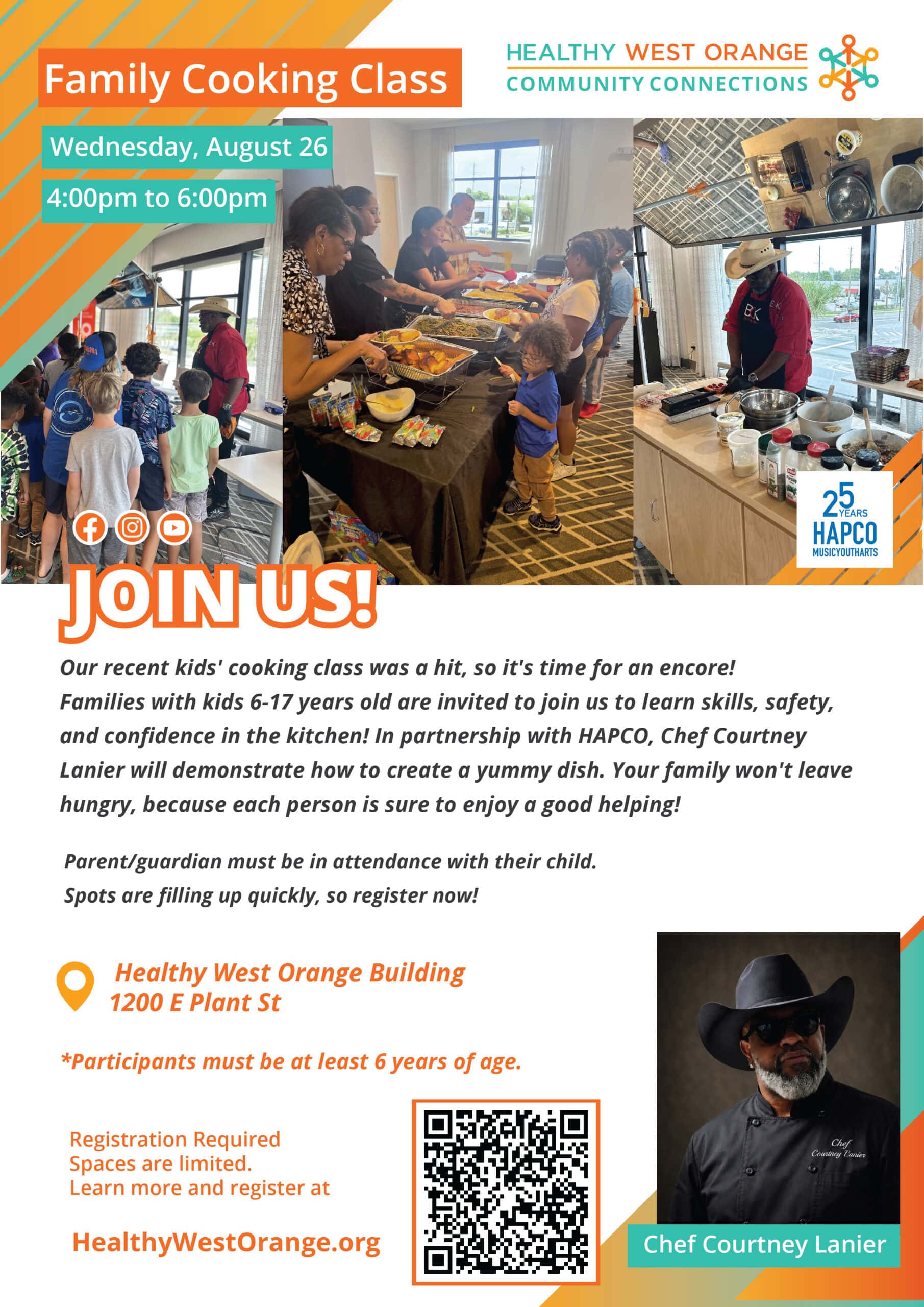 Family cooking class flyer 8.26